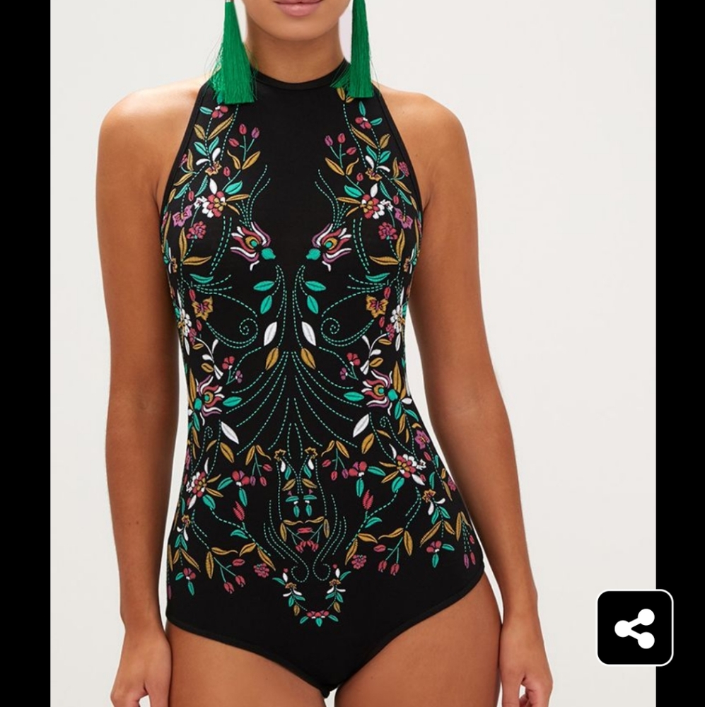 Embroidered Bodysuit